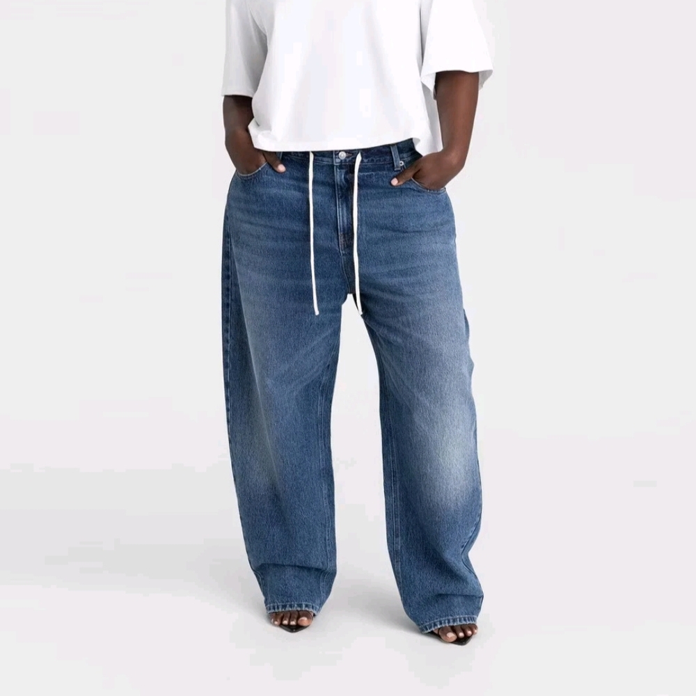 Kbb By KAHLANA NWT Plus Size 26 Dark Wash Mid-rise Barrel Jeans
